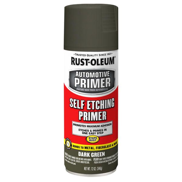 Rust-Oleum Automotive Flat Dark Green Automotive Self-Etching Primer Spray 12 oz - PACK OF 6