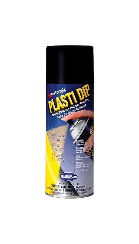 Plasti Dip Flat/Matte Black Multi-Purpose Rubber Coating 11 oz oz - PACK OF 6