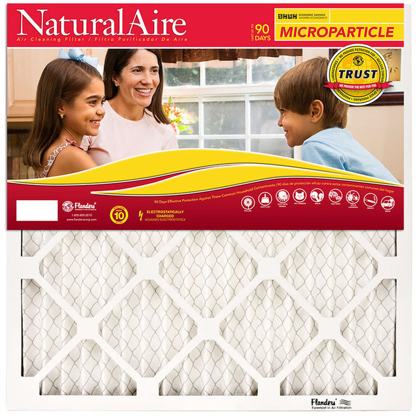 NaturalAire 16 in. W X 25 in. H X 1 in. D Synthetic 10 MERV Pleated Microparticle Air Filter 6 pk