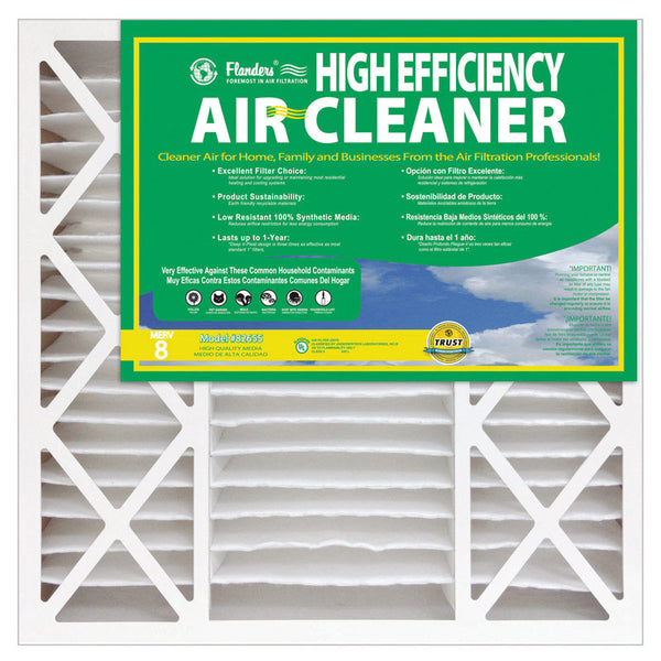 AAF Flanders 20 in. W X 25 in. H X 4-1/2 in. D Synthetic 8 MERV Pleated Air Filter 2 pk