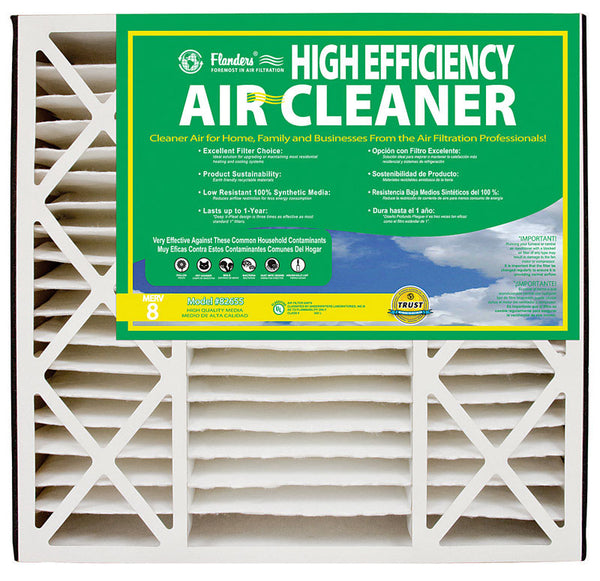 AAF Flanders 16 in. W X 25 in. H X 3 in. D Synthetic 8 MERV Pleated Air Filter 3 pk